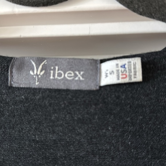 Ibex hooded Sweater dress 100% Merino Wool Womens S Faux Wrap Front Pockets Warm - Picture 9 of 15